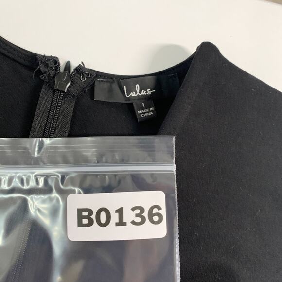 Lulus L Womens Cocktail Hour Black Sleeveless Tulip Mini Dress - Picture 4 of 11